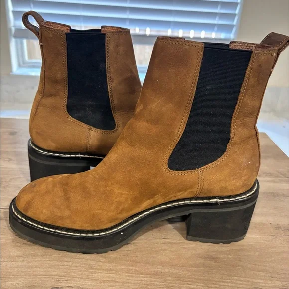 Women’s Madewell Carina Platform Tan Heeled Chelsea Boots - Picture 13 of 16